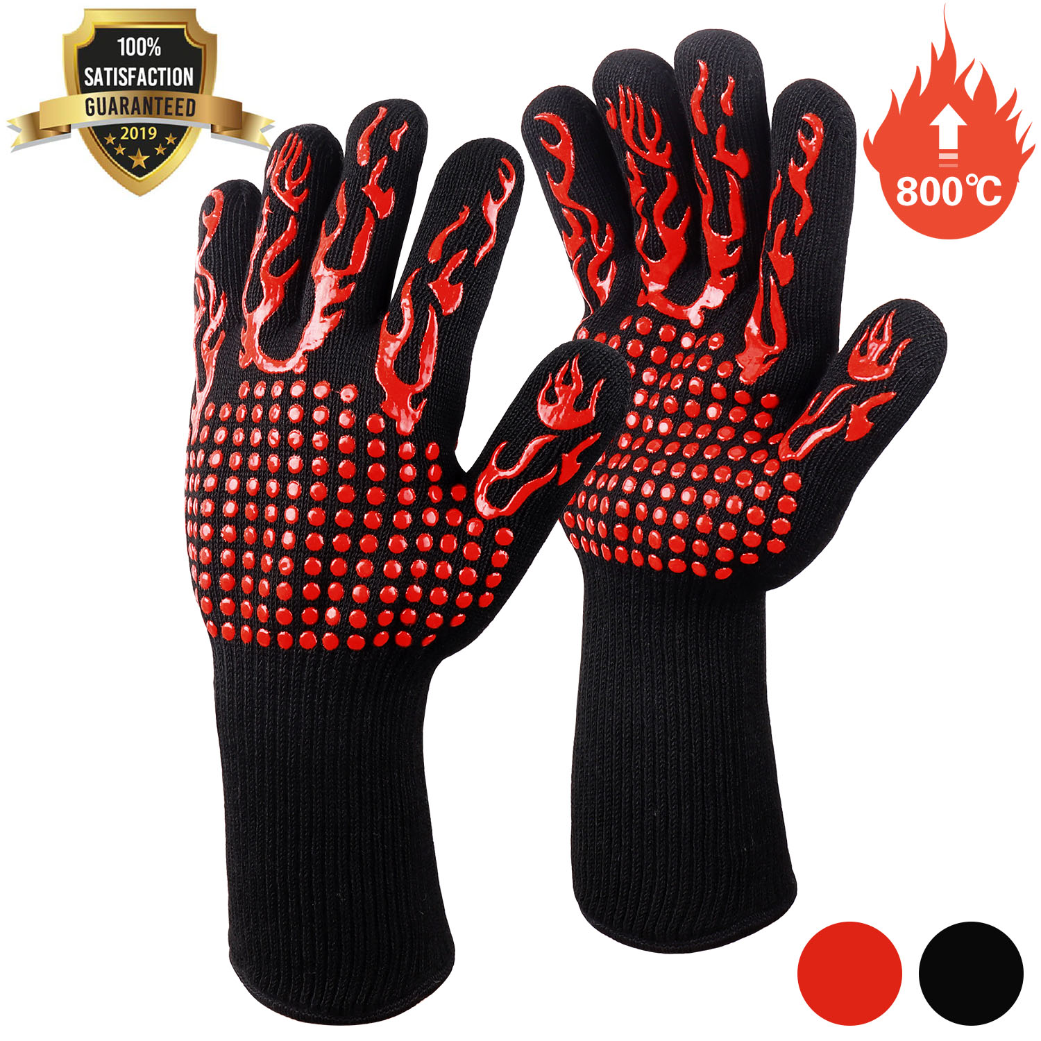 BBQ Gloves Grilling Gloves-red