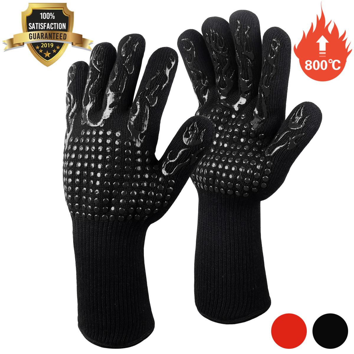 BBQ Gloves Grilling Gloves-black